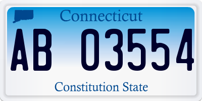 CT license plate AB03554