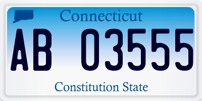 CT license plate AB03555