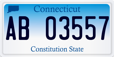 CT license plate AB03557