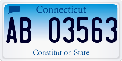 CT license plate AB03563