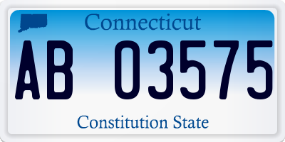 CT license plate AB03575
