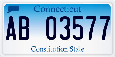 CT license plate AB03577