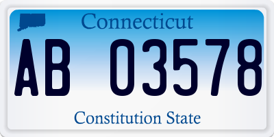 CT license plate AB03578