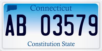 CT license plate AB03579