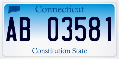 CT license plate AB03581