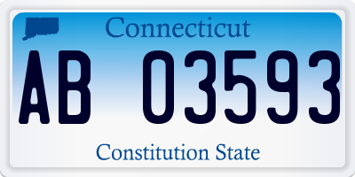 CT license plate AB03593