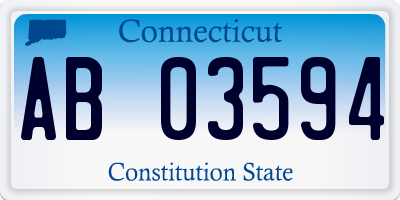 CT license plate AB03594