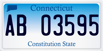 CT license plate AB03595