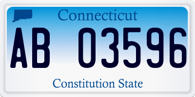 CT license plate AB03596