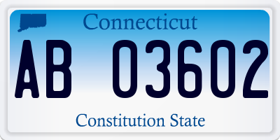 CT license plate AB03602