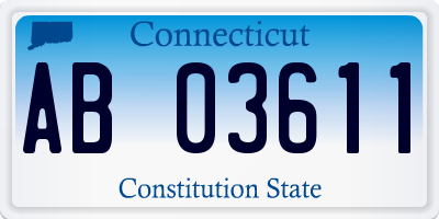 CT license plate AB03611
