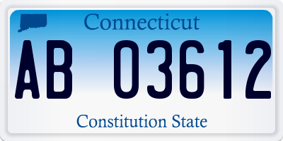 CT license plate AB03612