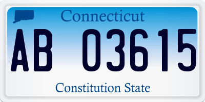 CT license plate AB03615