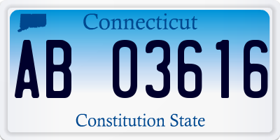 CT license plate AB03616