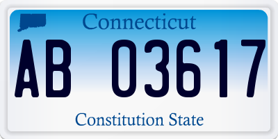 CT license plate AB03617