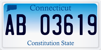 CT license plate AB03619