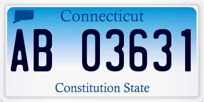 CT license plate AB03631