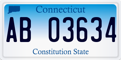 CT license plate AB03634