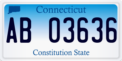 CT license plate AB03636