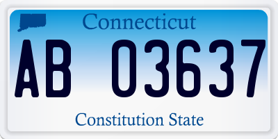 CT license plate AB03637
