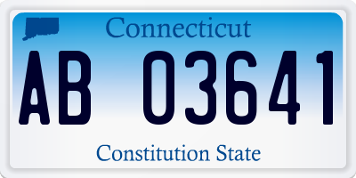 CT license plate AB03641