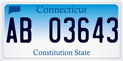 CT license plate AB03643