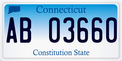CT license plate AB03660