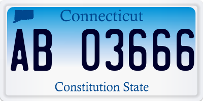 CT license plate AB03666