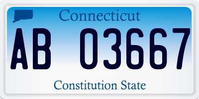 CT license plate AB03667