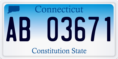 CT license plate AB03671