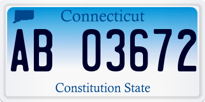 CT license plate AB03672