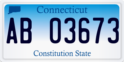 CT license plate AB03673