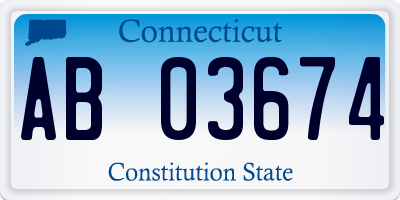 CT license plate AB03674