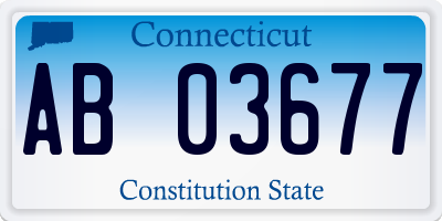 CT license plate AB03677