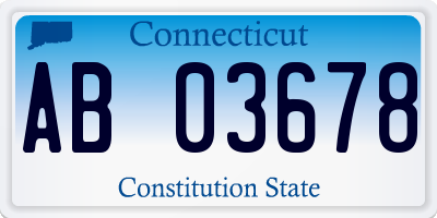 CT license plate AB03678