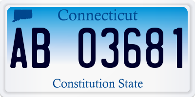 CT license plate AB03681