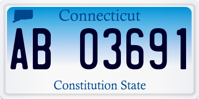 CT license plate AB03691