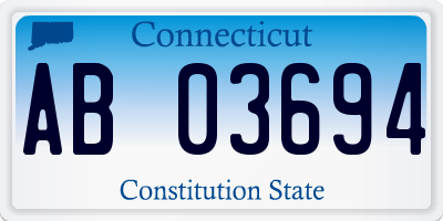 CT license plate AB03694