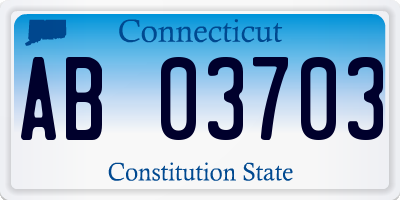 CT license plate AB03703