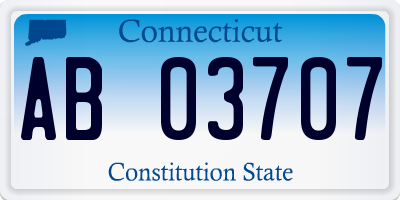 CT license plate AB03707