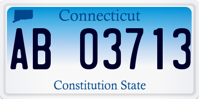 CT license plate AB03713
