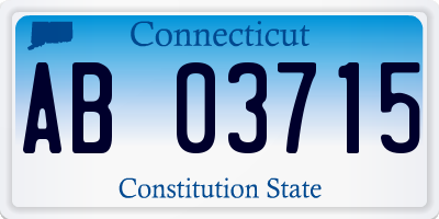 CT license plate AB03715