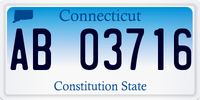 CT license plate AB03716