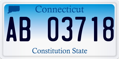 CT license plate AB03718