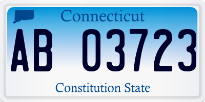 CT license plate AB03723