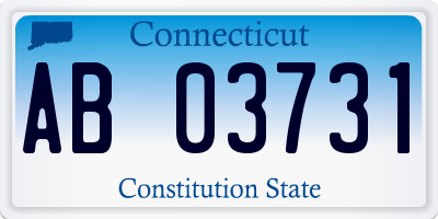 CT license plate AB03731