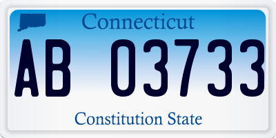 CT license plate AB03733