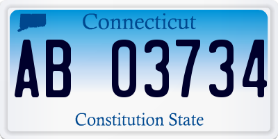 CT license plate AB03734