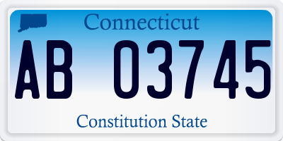 CT license plate AB03745