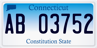 CT license plate AB03752